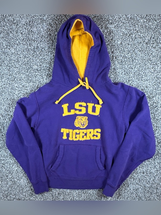 Pressbox Tops - Pressbox LSU Tigers Womens Medium Purple & Gold Hoodie Sweatshirt NCAA Retro